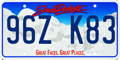 SD license plate 96ZK83