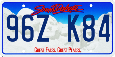 SD license plate 96ZK84