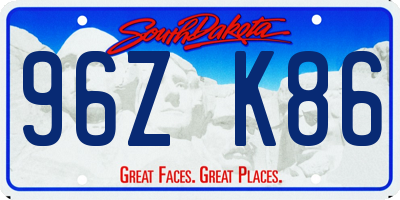 SD license plate 96ZK86