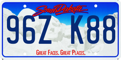 SD license plate 96ZK88