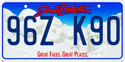 SD license plate 96ZK90