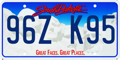 SD license plate 96ZK95
