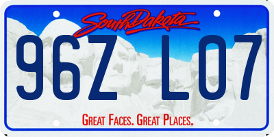 SD license plate 96ZL07