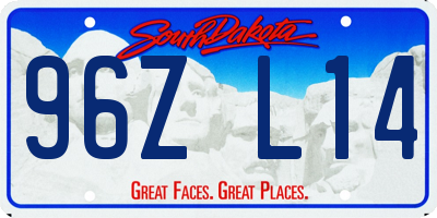 SD license plate 96ZL14