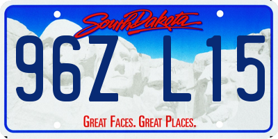 SD license plate 96ZL15