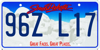 SD license plate 96ZL17