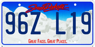 SD license plate 96ZL19