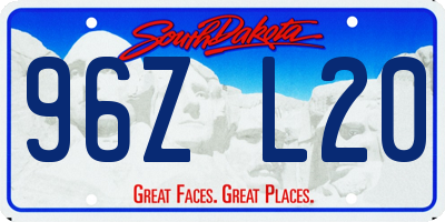 SD license plate 96ZL20