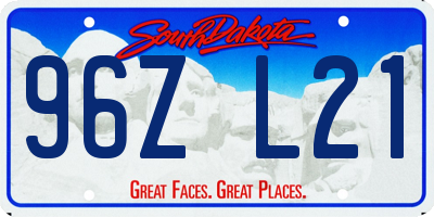 SD license plate 96ZL21