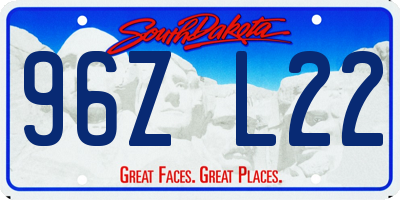 SD license plate 96ZL22