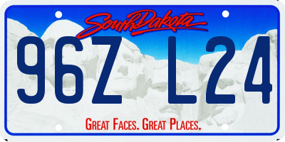 SD license plate 96ZL24