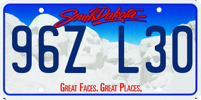 SD license plate 96ZL30