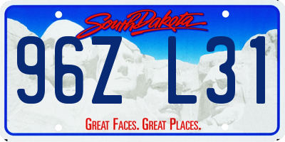 SD license plate 96ZL31