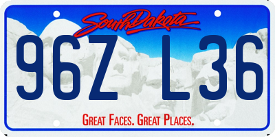 SD license plate 96ZL36