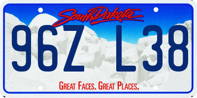 SD license plate 96ZL38