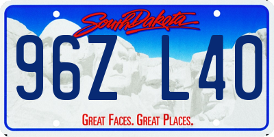 SD license plate 96ZL40