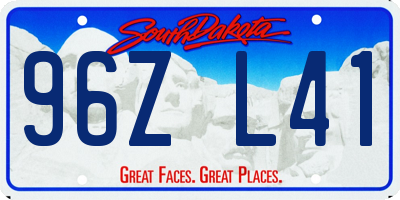 SD license plate 96ZL41