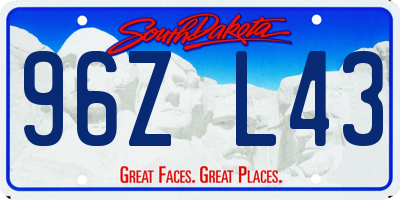 SD license plate 96ZL43