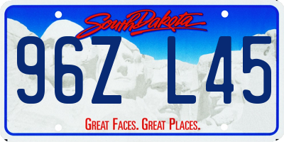 SD license plate 96ZL45