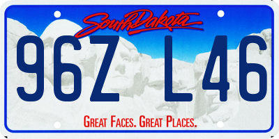 SD license plate 96ZL46
