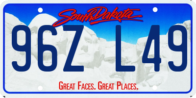 SD license plate 96ZL49