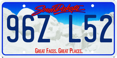 SD license plate 96ZL52