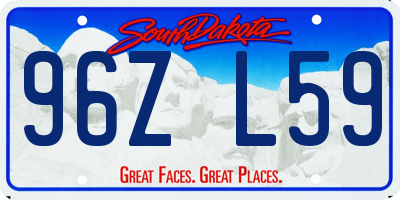 SD license plate 96ZL59