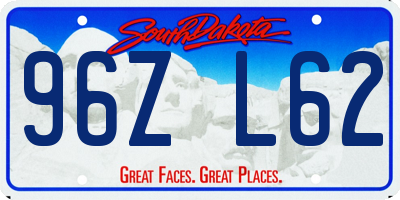 SD license plate 96ZL62