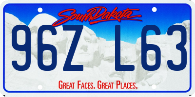 SD license plate 96ZL63