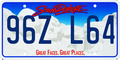 SD license plate 96ZL64