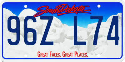 SD license plate 96ZL74