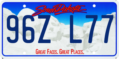 SD license plate 96ZL77