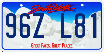 SD license plate 96ZL81