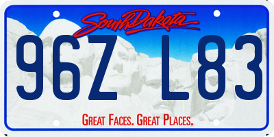 SD license plate 96ZL83