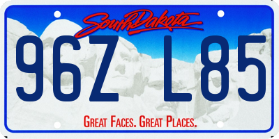 SD license plate 96ZL85