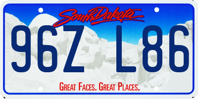 SD license plate 96ZL86