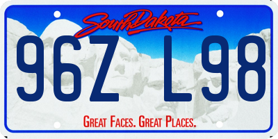 SD license plate 96ZL98