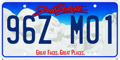 SD license plate 96ZM01