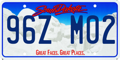 SD license plate 96ZM02