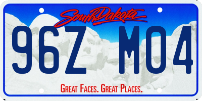 SD license plate 96ZM04