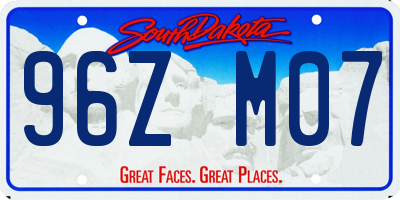 SD license plate 96ZM07