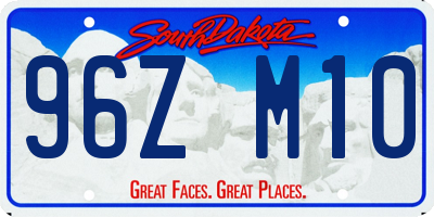 SD license plate 96ZM10