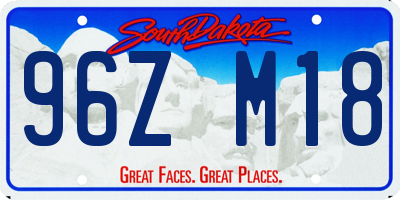 SD license plate 96ZM18