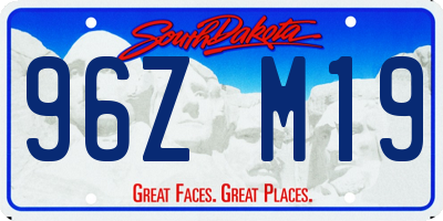 SD license plate 96ZM19