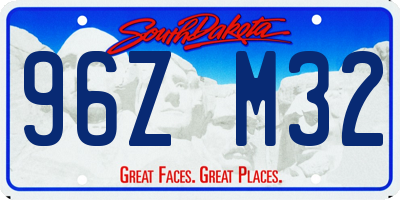 SD license plate 96ZM32