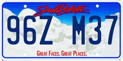SD license plate 96ZM37