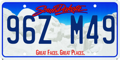 SD license plate 96ZM49