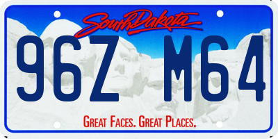 SD license plate 96ZM64