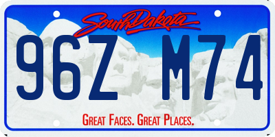 SD license plate 96ZM74