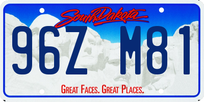 SD license plate 96ZM81